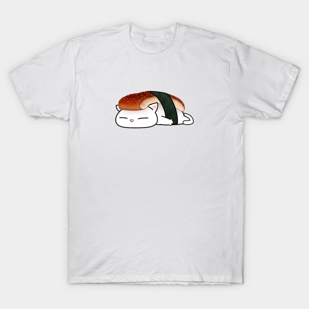 Chubby Cat Unagi Sushi T-Shirt by Takeda_Art